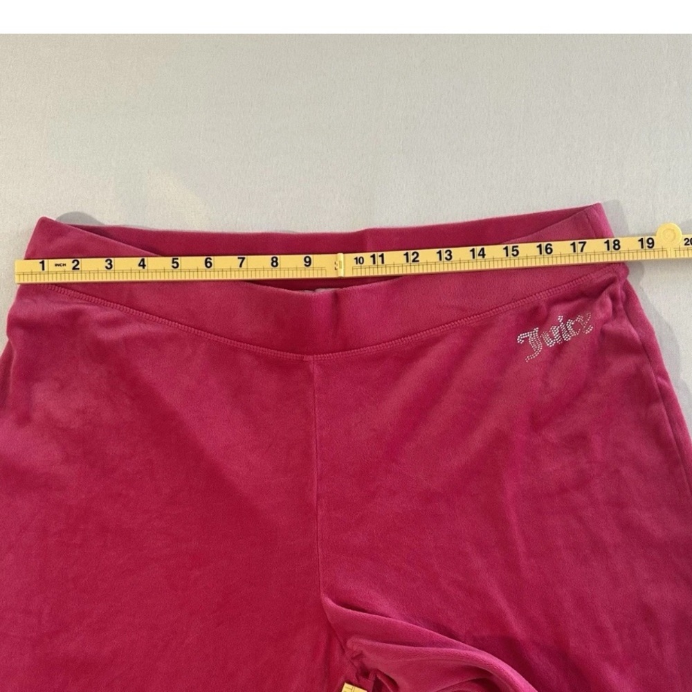 JUICY COUTURE Velvet Tracksuit Bling Hoodie & Pants Hot Pink Size XL Retro Y2K - Picture 14 of 16